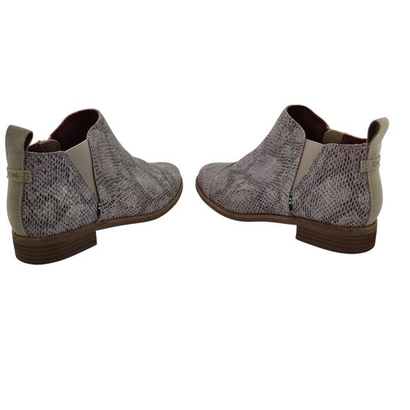 Snake Skin Suede Booties - Toms Women's Ankle Boots Zip - Stylish Stretch Design - Picture 6 of 10